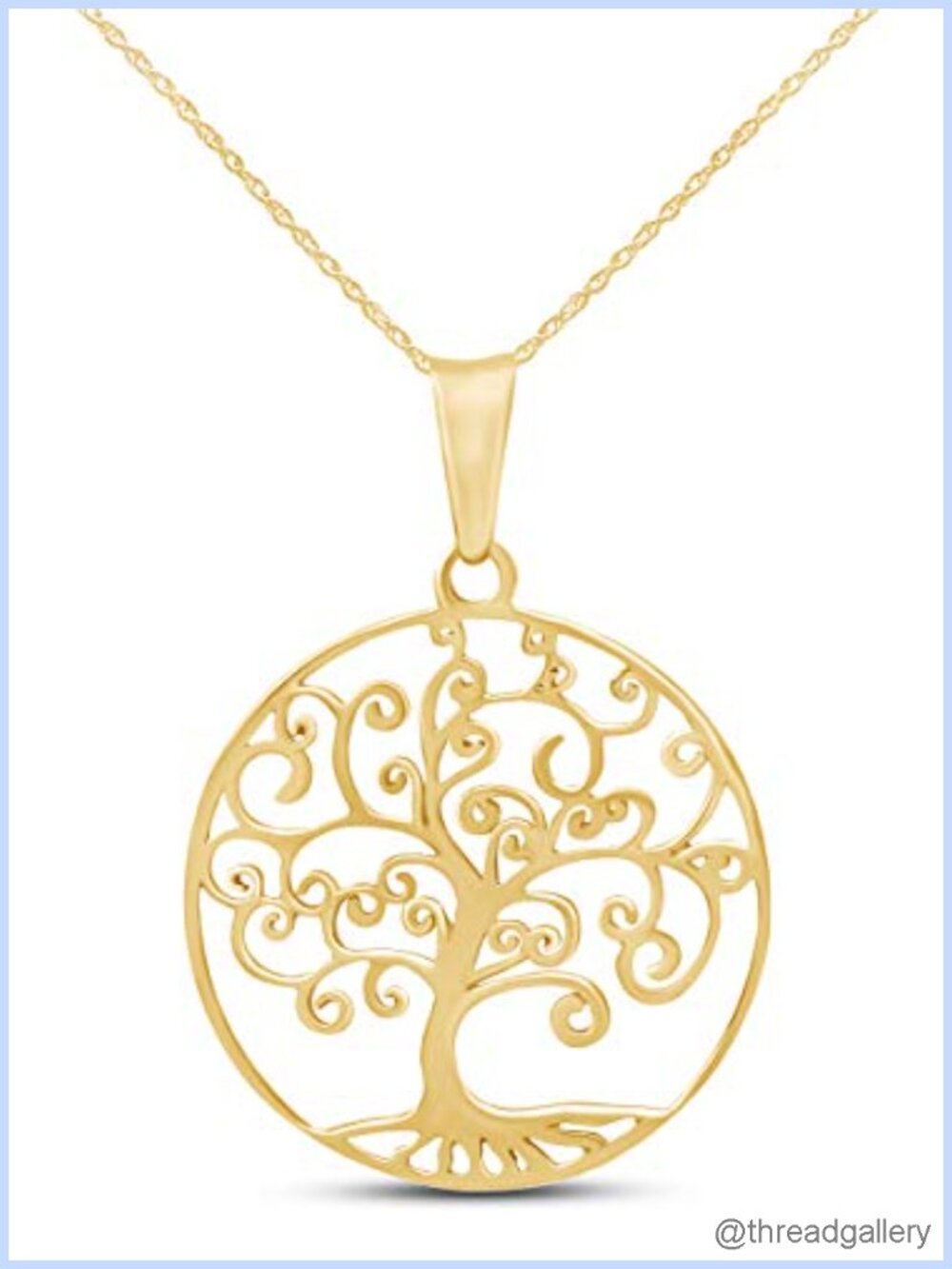 Tree of Life Filigree Pendant Necklace 14k Gold Over Sterling Silver